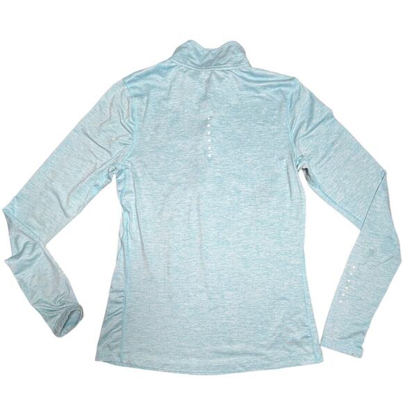 Nike Running Shirt Womens Small Blue Dri-Fit Element 1/2 Zip Thumb Holes - Picture 2 of 6
